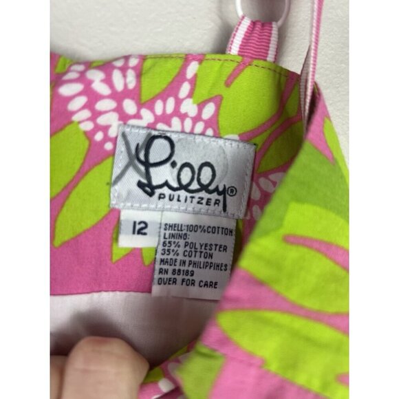 Lilly Pulitzer Girls Kids Dress Pink Yellow Retro Easter Spring size 12 - Picture 7 of 7